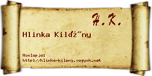 Hlinka Kilény névjegykártya